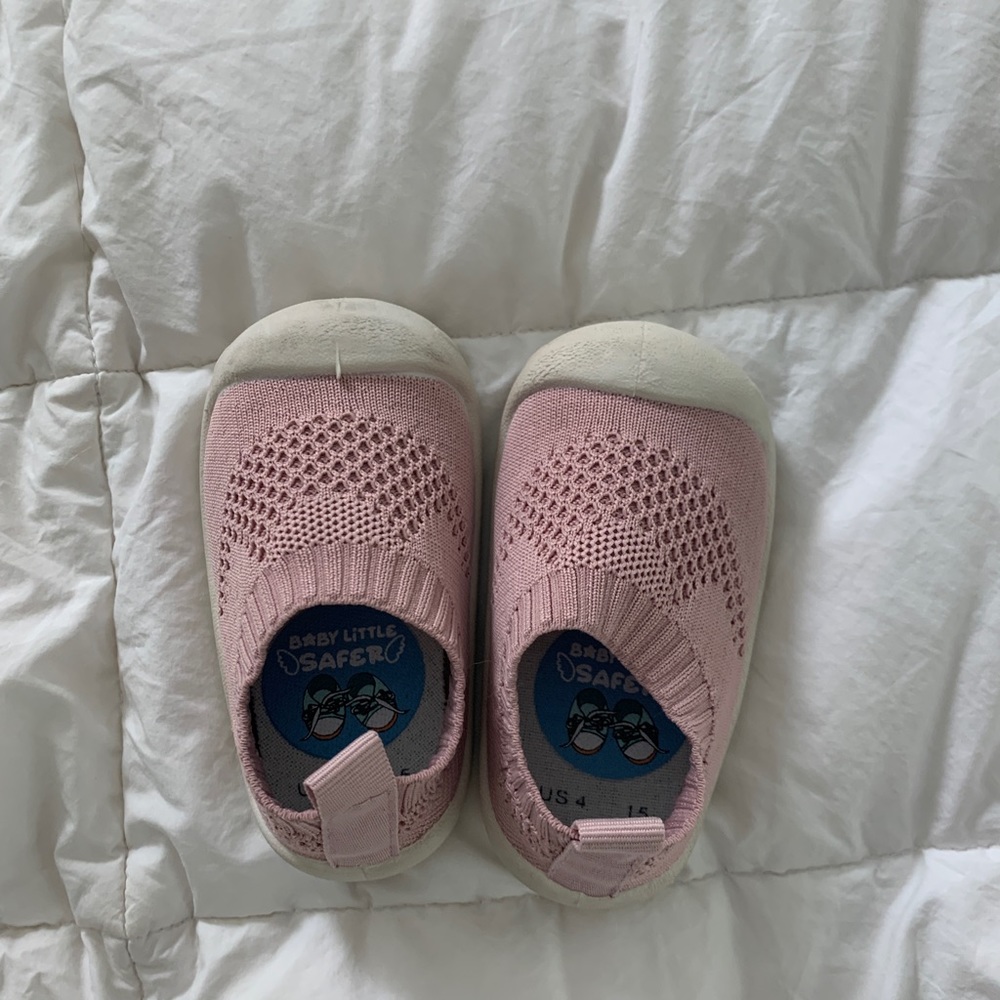 Pink slip on shoes